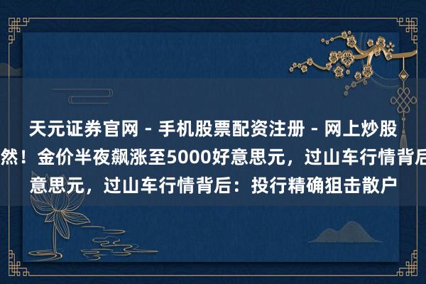 天元证券官网 - 手机股票配资注册 - 网上炒股杠杆如何开户 毛骨悚然！金价半夜飙涨至5000好意思元，过山车行情背后：投行精确狙击散户
